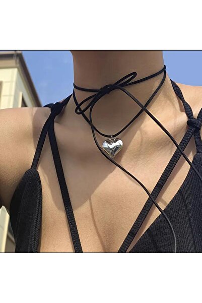 Tudivanyu Aksesuar قلادة على شكل قلب