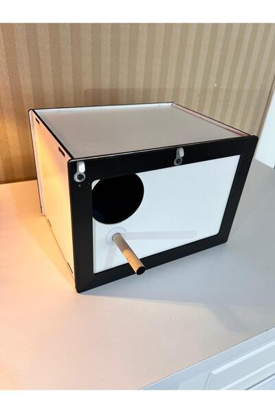 Demo Tasarım ببغاء الجنة - ببغاء الحب - عش طائر الحب (إطار أبيض-أسود)