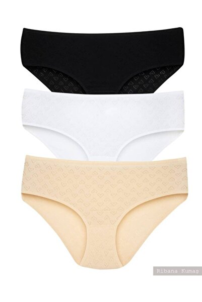 Star سراويل داخلية نسائية مكونة من 3 قطع من القطن الخالص بنمط قلب