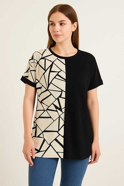 MODA Women's Plus Size Special Pattern Viscose Blouse