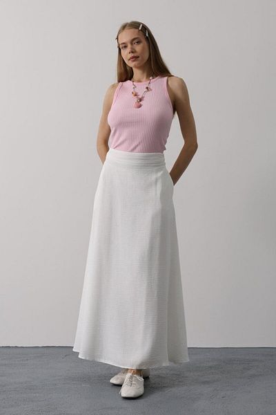 novafems Modavera Linen Skirt - White
