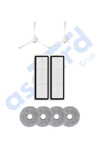 Asgard Grup Xiaomi S10+, S20+, X10+, X20+ Compatible 2 Side Brushes 2 Filters 4 Mops