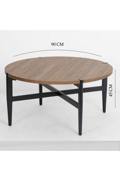 rexa New Design Wood Round Metal Coffee Table