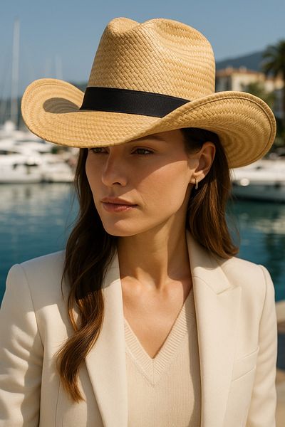 LAGRANZE Lux Premium Women's Straw Cowboy Hat