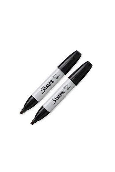 Sharpie Permanent Markers Chisel Tip Black 2-Pack Marker Pen with Cut Tip