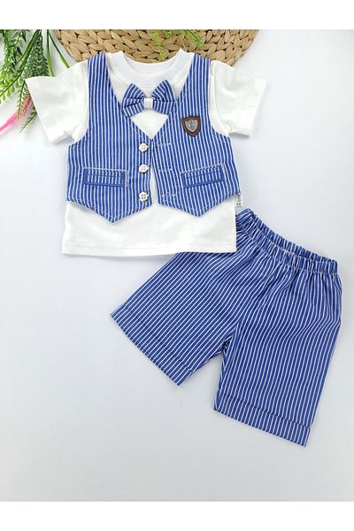 Butik Boy / Baby Double Set T-Shirt Vest Shorts Bow Tie Gift Set Holiday Set