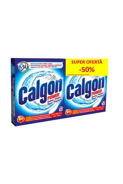 Calgon Pudra anticalcar 4 in 1 Protect & Clean, 2x500 g - 50% din al doilea