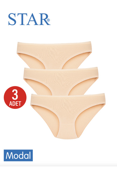 Star Women's 3-Piece Ten Modal Non-Marking Bikini Panties