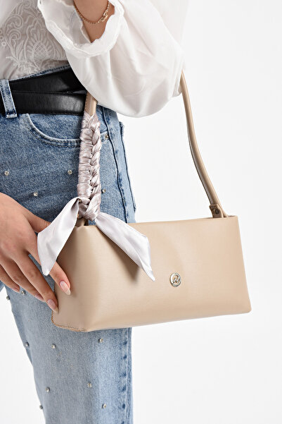 By Hakan Tn-203 Baguette Shawl Women's Shoulder Bag Hand Bag Handle Bag Sand