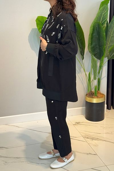 Missemramiss Zipper Casual Suit 4770 Black
