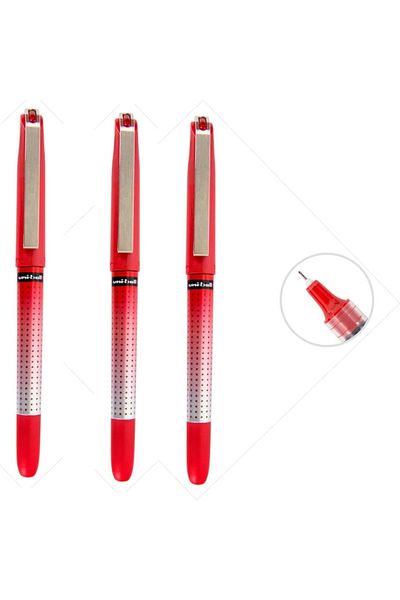 UNİ-BALL UNIBALL EYE NEEDLE (0.5) قلم ذو رأس إبرة ثلاثي باللون الأحمر