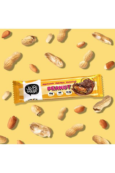 yubi bar Vegan Peanut Protein Bars 12x35g – Low Sugar, High Protein, Gluten-Free – UK