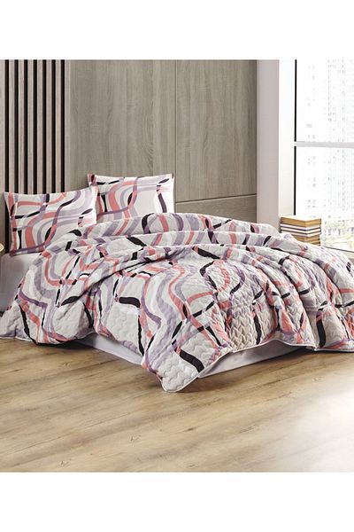 Kristal By Taç Crystal Blue 4 Seasons Elite Quilted Double Quilt Can Be Placed Duvet Cover Set