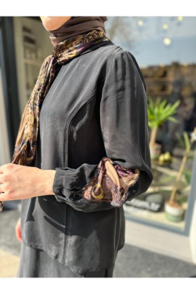 MissWhence Women's Skirt Suit with Partial Shawl Accessories Black