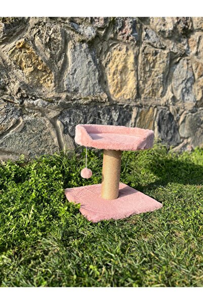 ROYKA Cat Scratching 39X39X40 cm Cat Play and Scratching Platform Pink Soft Fabric