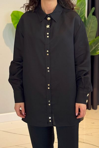 Missemramiss Cămașă de in 4845 Negru