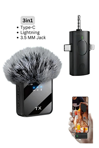 pukotech Profesyonel Kablosuz Yaka Mikrofonu Sb- Fb 11 3in1 Mikrofon Type-c/l...