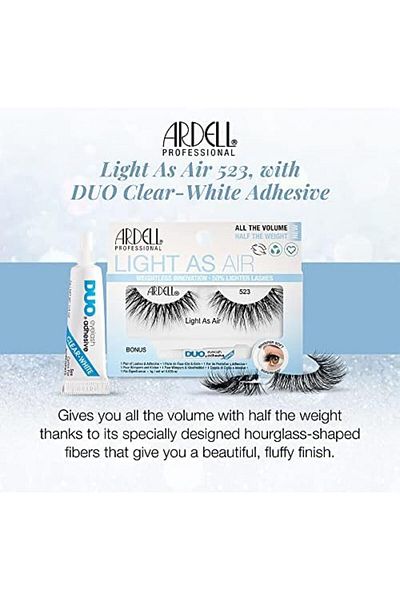 Ardell Light As Air 523, plus a Bonus DUO Adhesive, 1g Clear