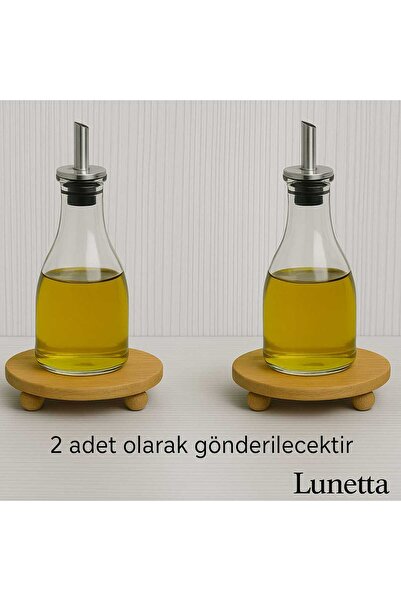 Lunetta Yağdanlık Altlık Stand Bambu Sunum Yağlık Altlığı 2 Adet