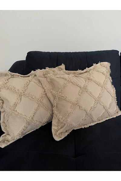 ZESA HOME 2 huse de pernă decorative cu modele și detalii cu ciucuri