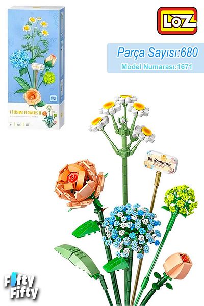 Vagonlife Loz Decorative and Collectible Flower Bouquet 680 Piece Flower Model Building Set Fflz-1671