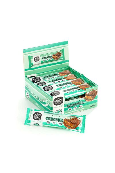 yubi bar Vegan Caramel Protein Bars 12x35g – High Protein, Low Sugar, Vegan – UK