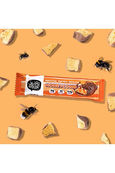 yubi bar Vegan Honeycomb Protein Bars 12x35g – Gluten-Free, High Protein, Low Sugar – UK