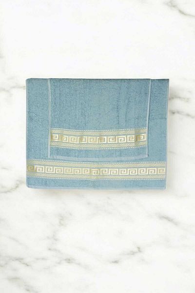 merland benvecocuk 2 Piece Elysium Premium Bath Towel Set 100% Cotton 70X140 cm Green