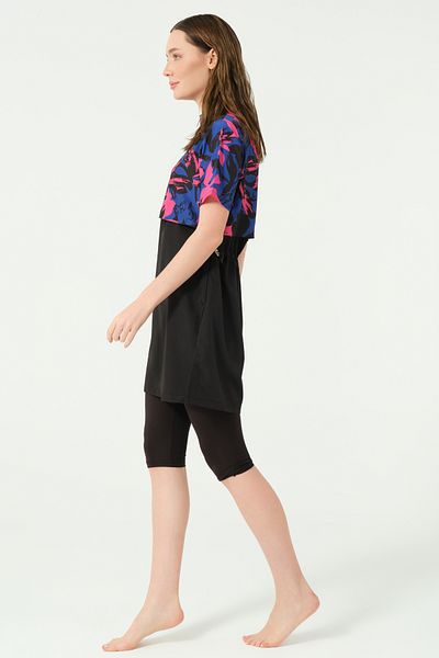 Tesse Crop Look Half Sleeve Half Covered Swimsuit