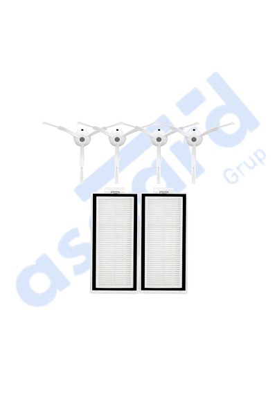 Asgard Grup Roborock Q8 Max, Q8 Max+ Compatible 4 Side Brushes 2 Filters