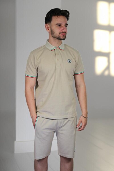 PARAGOOSE Set PAILLE Tricou Polo cu maneca scurta Sort pentru Barbati BEJ DES...