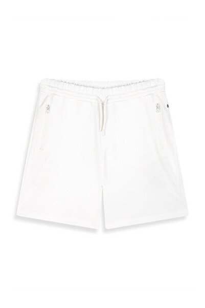 Ltb Pantaloni scurți crem cu fermoar regulare de bază