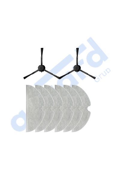 Asgard Grup Dreame F9 - Z10 Pro Compatible 2 Side Brushes 6 Mops