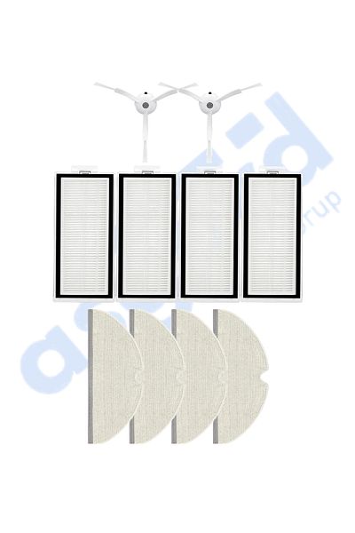 Asgard Grup Roborock Q8 Max, Q8 Max+ Compatible 2 Side Brushes 4 Filters 4 Mops