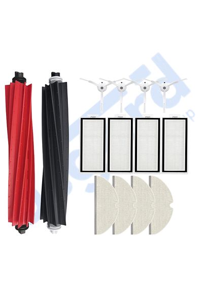 Asgard Grup Roborock Q8 Max, Q8 Max+ Compatible 1 Main Brush 4 Side Brushes 4 Filters 4 Mops