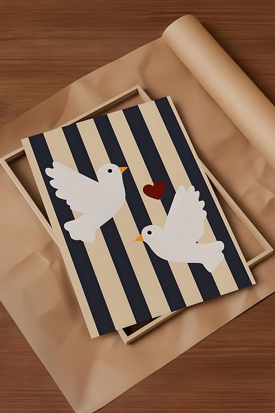 Home Peace Doves Σκανδιναβική διακόσμηση παιδικού δωματίου, Διακόσμηση παιδικού δωματίου Bohemian χωρίς πλαίσιο