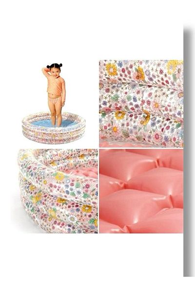 SAZE 3 Node Flower Patterned Baby Pool 86X25Cm