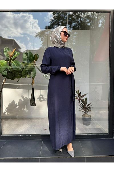 Invee Navy Blue Modal 6958 Fabric Dress