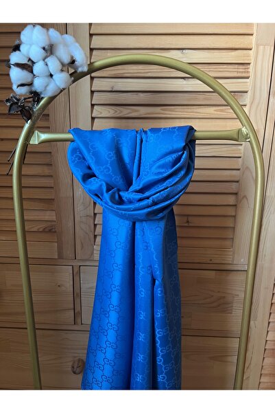 VaVscarfs شال جاكار قطني بنمط G أزرق داكن