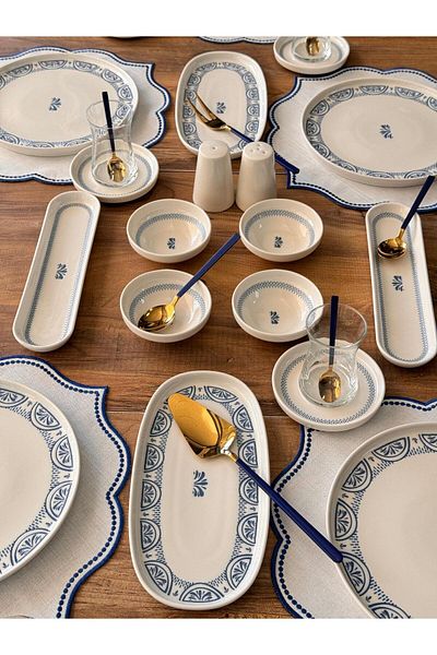Meri Ev Gereçleri Clam Breakfast Set 6 Persons 76 Pieces