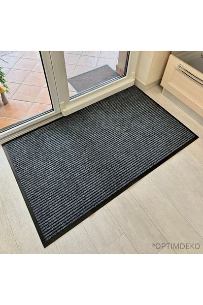 OEM Absorbent, dirt-repellent and anti-slip entrance mat, ®OPTIMDEKO, Polypropylene, 150x90 cm, Grey