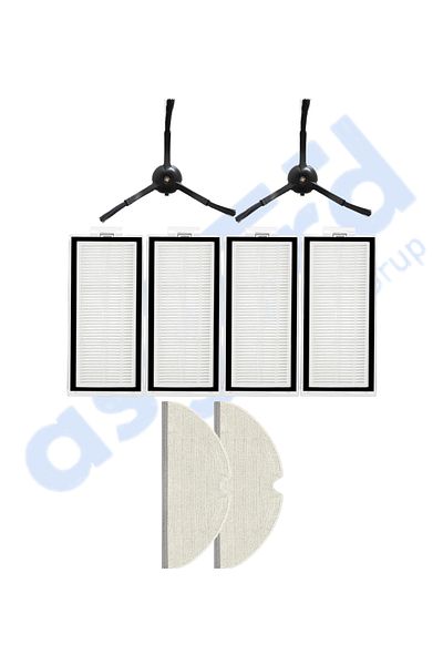 Asgard Grup Roborock Q8 Max, Q8 Max+ Compatible 2 Side Brushes 4 Filters 2 Mops