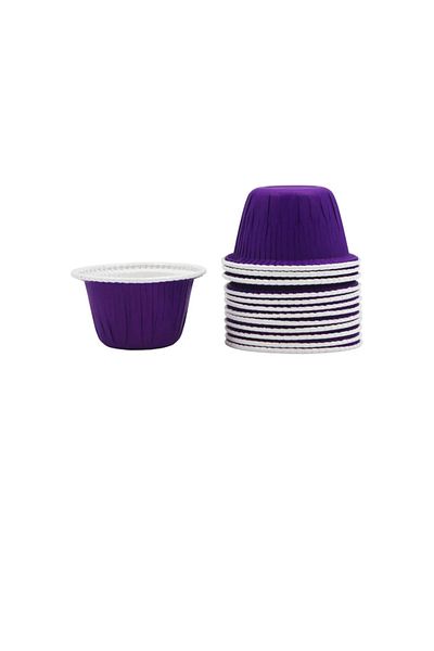 BENS 20-Piece Purple Colored Muffin Cupcake Mold Cake Capsule, Airfyer Compatible