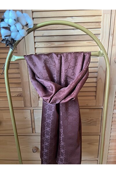 VaVscarfs شال جاكار قطني بنمط G باللون الشوكولاتة الداكنة