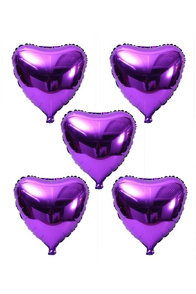 ÇITIPITISTORE 5Pcs Purple Heart Foil Balloon 10 Inch