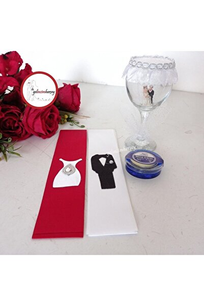 Gelincimherşey Gelin Damat Takı Töreni Sade Takı Kurdelesi ,Cam Kadeh İğnelik...