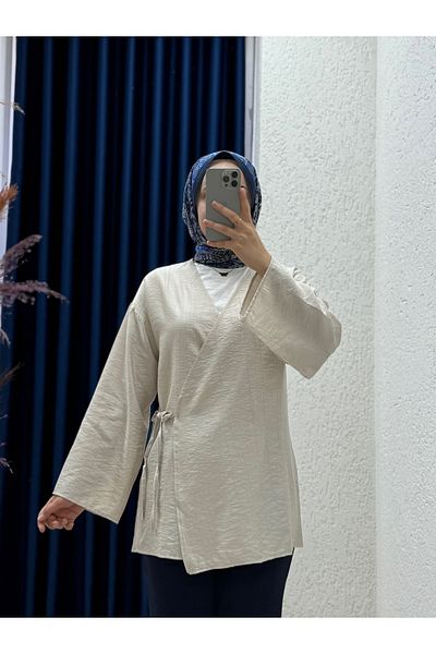 Mihra Σανέντρα Μπουφάν Φτιαγμένο από Υλικό με Σχέδιο Φράουλας-MF207 Άσπρο