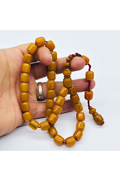 tesbihpasaji Usta İmzalı Çıra Hare Model Eskitme Sıkma Kehribar Tesbih