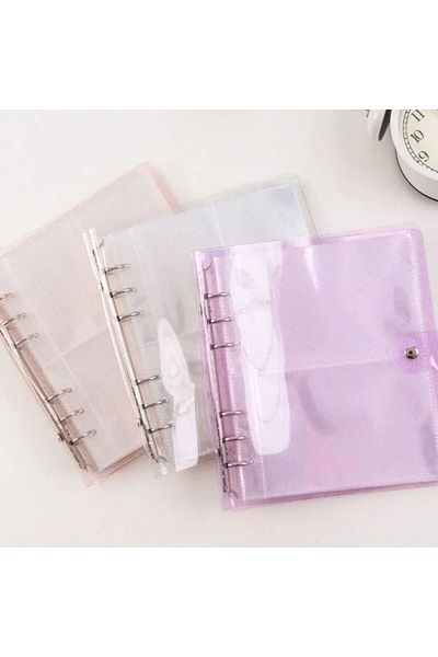 Kpop Dünyasi Transparent Glitter A5 Binder File with Soft Cover - White