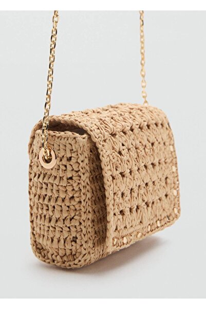 MANGO Woman Natural Fiber Mini Shoulder Bag
